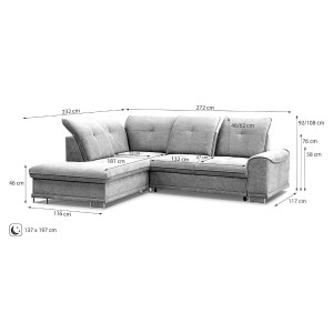 COLTAR EXTENSIBIL STANGA, BOSS 272CM, DIN TEXTIL FOARTE FIN DE CULOARE VERDE, CONFORT SPORIT - Img 3