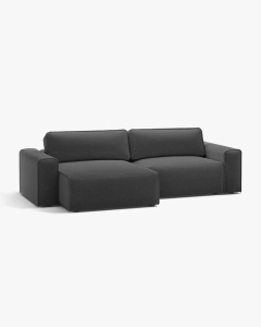 COLTAR EXTENSIBIL VICTOR, PE STANGA, GRI ANTRACIT, 246X148 CM, TAPITAT CU TAPITERIE DIN TEXTIL STRUCTURAT MOLYBDENE, MICADONI - Img 2