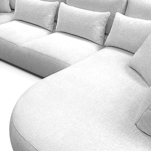 COLTAR FIX IN FORMA DE U, 380CM, CONFECTIONAT DIN MATERIAL TIP CHENILLE, NEGRU, JACOBS, STIL MODERN - Img 4