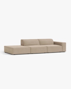 COLTAR JODIE, 262X99 CM, PE STANGA, CU 3 LOCURI, BEJ, TAPITAT CU TAPITERIE DIN TEXTIL CATIFEA VENUS, MICADONI - Img 2