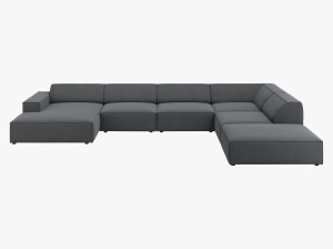 COLTAR JODIE, DREAPTA, 7 LOCURI, 364 CM, DIVERSE CULORI SI MATERIALE, DESIGN DEOSEBIT - Img 9