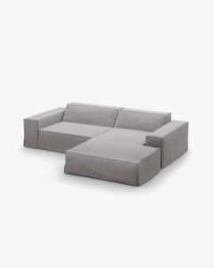 COLTAR JODIE PE DREAPTA, 224X162 CM, GRI CALD, TAPITAT CU TAPITERIE DIN TEXTIL STRUCTURAT LINS, MICADONI - Img 3