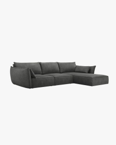 COLTAR KAELLE, 308 CM, CU 4 LOCURI, PE DREAPTA, GRI INCHIS, CU TAPITERIE DIN TEXTIL CHENILLE OVER THE HORIZON, MICADONI - Img 2