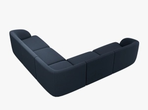 COLTAR LARGE MILEY, ALBASTRU INCHIS, CU TAPITERIE DIN TEXTIL BOUCLDE BALOO, MICADONI - Img 2