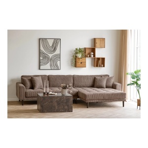 COLTAR LIDO 190CM, DIN LEMN SI TEXTIL RAIAT, CULOARE MARO, HOUSE NORDIC - Img 2