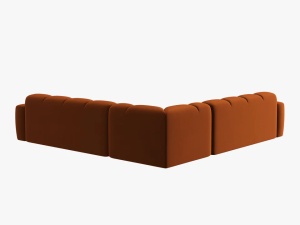 COLTAR LISA, 6 LOCURI, 310 CM, SCORTISOARA, TAPITERIE DIN CATIFEA, DESIGN DEOSEBIT - Img 4