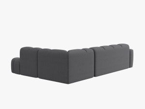 COLTAR LISA, DREAPTA, 5 LOCURI, 293 CM, GRI 89, TAPITERIE DIN STOFA, DESIGN DEOSEBIT - Img 3