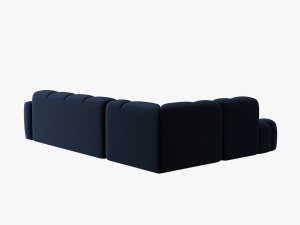 COLTAR LISA, STANGA, 5 LOCURI, 293 CM, ALBASTRU ROYAL, TAPITERIE DIN CATIFEA, DESIGN DEOSEBIT - Img 4