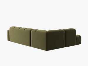 COLTAR LISA, STANGA, 5 LOCURI, 293 CM, VERDE OLIVE, TAPITERIE DIN CATIFEA, DESIGN DEOSEBIT - Img 4