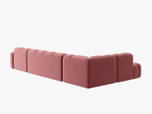 COLTAR LISA, STANGA, 7 LOCURI, 387 CM, ROZ, TAPITERIE DIN CATIFEA, DESIGN DEOSEBIT - Img 4