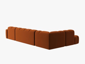COLTAR LISA, STANGA, 7 LOCURI, 387 CM, SCORTISOARA, TAPITERIE DIN CATIFEA, DESIGN DEOSEBIT - Img 4