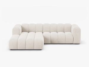 COLTAR LUPIN 260, PE DREAPTA, BEJ DESCHIS, CU TAPITERIE DIN TEXTIL CHENILLE EDEN, MICADONI
