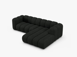 COLTAR LUPIN 260, PE DREAPTA, NEGRU, CU TAPITERIE DIN TEXTIL BOUCLE BALOO, MICADONI - Img 3