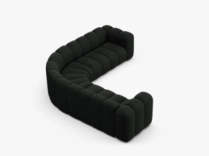COLTAR LUPIN, 280, NEGRU, CU TAPITERIE DIN TEXTIL BOUCLE BALOO, MICADONI - Img 3