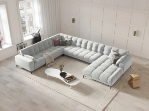 COLTAR MAMAIA, CU 7 LOCURI, PE STANGA, ARGINTIU BLUVEL 03, CU TPITERIE DIN CATIFEA, MICADONI