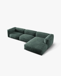 COLTAR MARTINA, 130X176 CM, PE DREAPTA, VERDE MUSCHI, TAPITAT CU TAPITERIE DIN TEXTIL CATIFEA VOGUE, MICADONI - Img 3