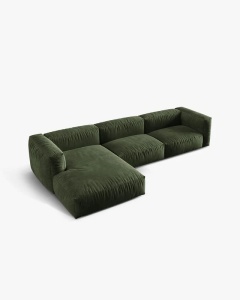 COLTAR MARTINA, 130X176 CM, PE STANGA, VERDE, TAPITAT CU TAPITERIE DIN TEXTIL CATIFEA VOGUE, MICADONI - Img 3