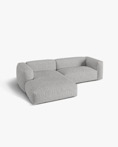 COLTAR MARTINA, ARGINTIU, 280 CM, STANGA, CU TAPITERIE DIN TEXTIL BOUCLE MONET, MICADONI - Img 3