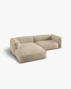 COLTAR MARTINA, BEJ DESCHIS, 280 CM, STANGA, CU TAPITERIE DIN TEXTIL CATIFEA VOGUE, MICADONI - Img 3