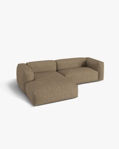 COLTAR MARTINA, CAPPUCCINO, 280 CM, STANGA, CU TAPITERIE DIN TEXTIL BOUCLE MONET, MICADONI - Img 3