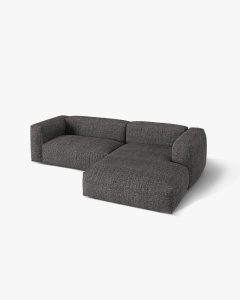 COLTAR MARTINA, GRI ANTRACIT, 280 CM, DREAPTA, CU TAPITERIE DIN TEXTIL BOUCLE MONET, MICADONI - Img 3