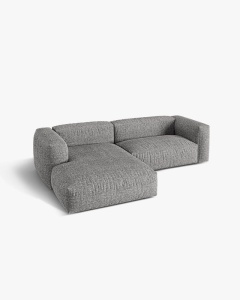 COLTAR MARTINA, GRI GRAFIT, 280 CM, STANGA, CU TAPITERIE DIN TEXTIL BOUCLE MONET, MICADONI - Img 3