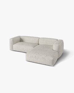 COLTAR MARTINA, MELANJ GRI BEJ, 280 CM, DREAPTA, CU TAPITERIE DIN TEXTIL BOUCLE MONET, MICADONI - Img 3