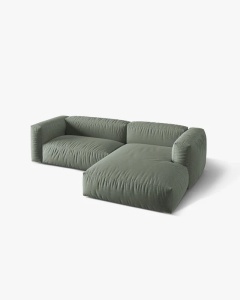 COLTAR MARTINA, VERDE MUSCHI, 280 CM, DREAPTA, CU TAPITERIE DIN TEXTIL STRUCTURAT BOSTON, MICADONI - Img 3