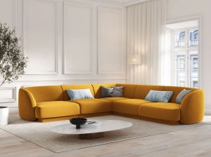 COLTAR MILEY, 5 LOCURI, GALBEN 68, TAPITERIE DIN CATIFEA, DESIGN DEOSEBIT - Img 1