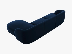 COLTAR MILEY DREAPTA, 4 LOCURI, 255 CM, ALBASTRU 86, TAPITERIE DIN CATIFEA, DESIGN DEOSEBIT - Img 3