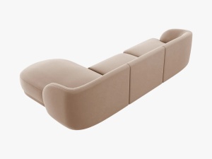 COLTAR MILEY DREAPTA, 4 LOCURI, 255 CM, CAPPUCCINO 40, TAPITERIE DIN CATIFEA, DESIGN DEOSEBIT - Img 3