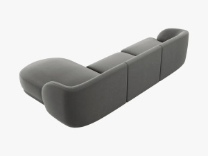 COLTAR MILEY DREAPTA, 4 LOCURI, 255 CM, GRI DESCHIS 13, TAPITERIE DIN CATIFEA, DESIGN DEOSEBIT - Img 3