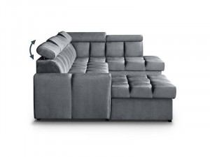 COLTAR MODERN DEOSEBIT, GOMEZ U 330CM, DIN CATIFEA DE CULOARE GRI INCHIS, CONFORT SPORIT, MARS - Img 4