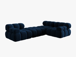 COLTAR MODULAR BELLIS, 4 LOCURI, 282 CM, ALBASTRU 81, TAPITERIE DIN CATIFEA, DESIGN DEOSEBIT - Img 5
