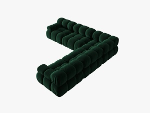 COLTAR MODULAR BELLIS, 5 LOCURI, 282 CM, VERDE 38, TAPITERIE DIN CATIFEA, DESIGN DEOSEBIT - Img 3