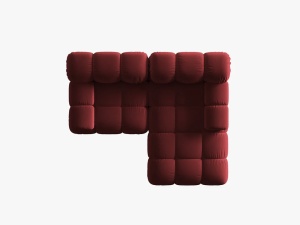 COLTAR MODULAR BELLIS, DREAPTA, 2 LOCURI, 191 CM, ROSU INCHIS 59, TAPITERIE DIN CATIFEA, DESIGN DEOSEBIT - Img 3