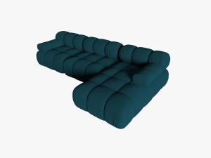 COLTAR MODULAR BELLIS, DREAPTA, 3 LOCURI, 285 CM, BLEUMARIN 87, TAPITERIE DIN CATIFEA 3D, DESIGN DEOSEBIT - Img 4