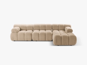 COLTAR MODULAR BELLIS, DREAPTA, 4 LOCURI, 282 CM, TAPITERIE BOUCLE, DIVERSE CULORI, DESIGN DEOSEBIT - Img 5