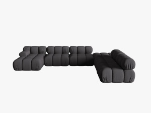 COLTAR MODULAR BELLIS, DREAPTA, 6 LOCURI, 379 CM, ESPRESSO 15, TAPITERIE DIN CATIFEA 3D, DESIGN DEOSEBIT