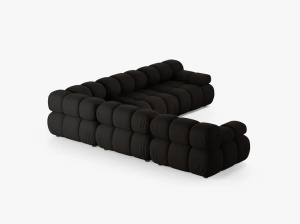 COLTAR MODULAR BELLIS, NEGRU, CU TAPITERIE DIN TEXTIL STRUCTURAT LIBERTY, MICADONI - Img 3