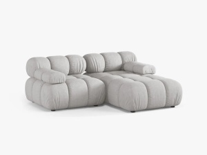 COLTAR MODULAR BELLIS, PE DREAPTA, GRI DESCHIS, CU TAPITERIE DIN TEXTIL STRUCTURAT LIBERTY, MICADONI - Img 2
