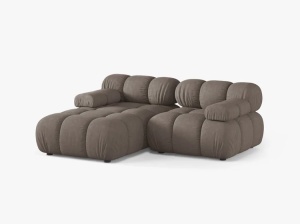 COLTAR MODULAR BELLIS, PE STANGA, CAPPUCCINO, CU TAPITERIE DIN TEXTIL STRUCTURAT LIBERTY, MICADONI - Img 2