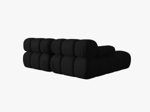 COLTAR MODULAR BELLIS, PE STANGA, NEGRU, CU TAPITERIE DIN TEXTIL 3D SONIC, MICADONI - Img 4