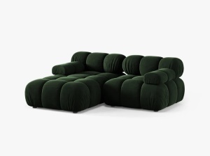 COLTAR MODULAR BELLIS, PE STANGA, VERDE SMARALD, CU TAPITERIE DIN CATIFEA VENUS, MICADONI - Img 2
