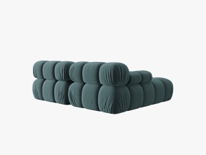 COLTAR MODULAR BELLIS, STANGA, 2 LOCURI, 191 CM, VERDE PETROL 87, TAPITERIE DIN CATIFEA, DESIGN DEOSEBIT - Img 2