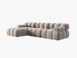 COLTAR MODULAR BELLIS, STANGA, 3 LOCURI, 285 CM, BEJ 16, TAPITERIE DIN CATIFEA, DESIGN DEOSEBIT - Img 3
