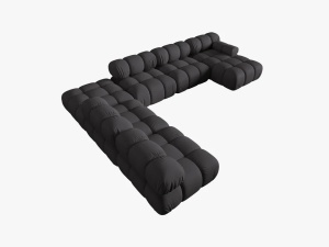 COLTAR MODULAR BELLIS, STANGA, 6 LOCURI, 379 CM, ESPRESSO 15, TAPITERIE DIN CATIFEA 3D, DESIGN DEOSEBIT - Img 4