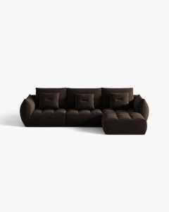 COLTAR MODULAR BLOOM, MARO INCHIS, 327 CM, CU TAPITERIE DIN TEXTIL CATIFEA BLUVEL, MICADONI