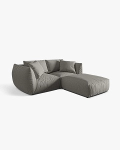 COLTAR MODULAR CHRIS, 220X100, AGRI CALD, CU TAPITERIE DIN TEXTIL STRUCTURAT LINS, MICADONI