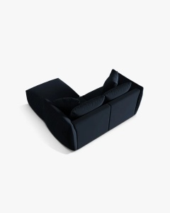 COLTAR MODULAR CHRIS, 220X100, ALBASTRU ROYAL, CU TAPITERIE DIN TEXTIL CATIFEA CASINO, MICADONI - Img 2